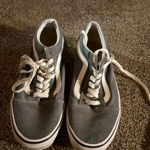 Vans Gray and White Women's Shoes